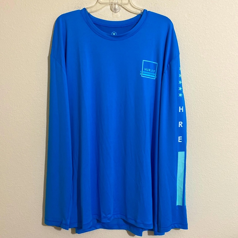 HURLEY Men’s Moisture Wicking Long Sleeve Shirt UPF 50 Protection Size XXL